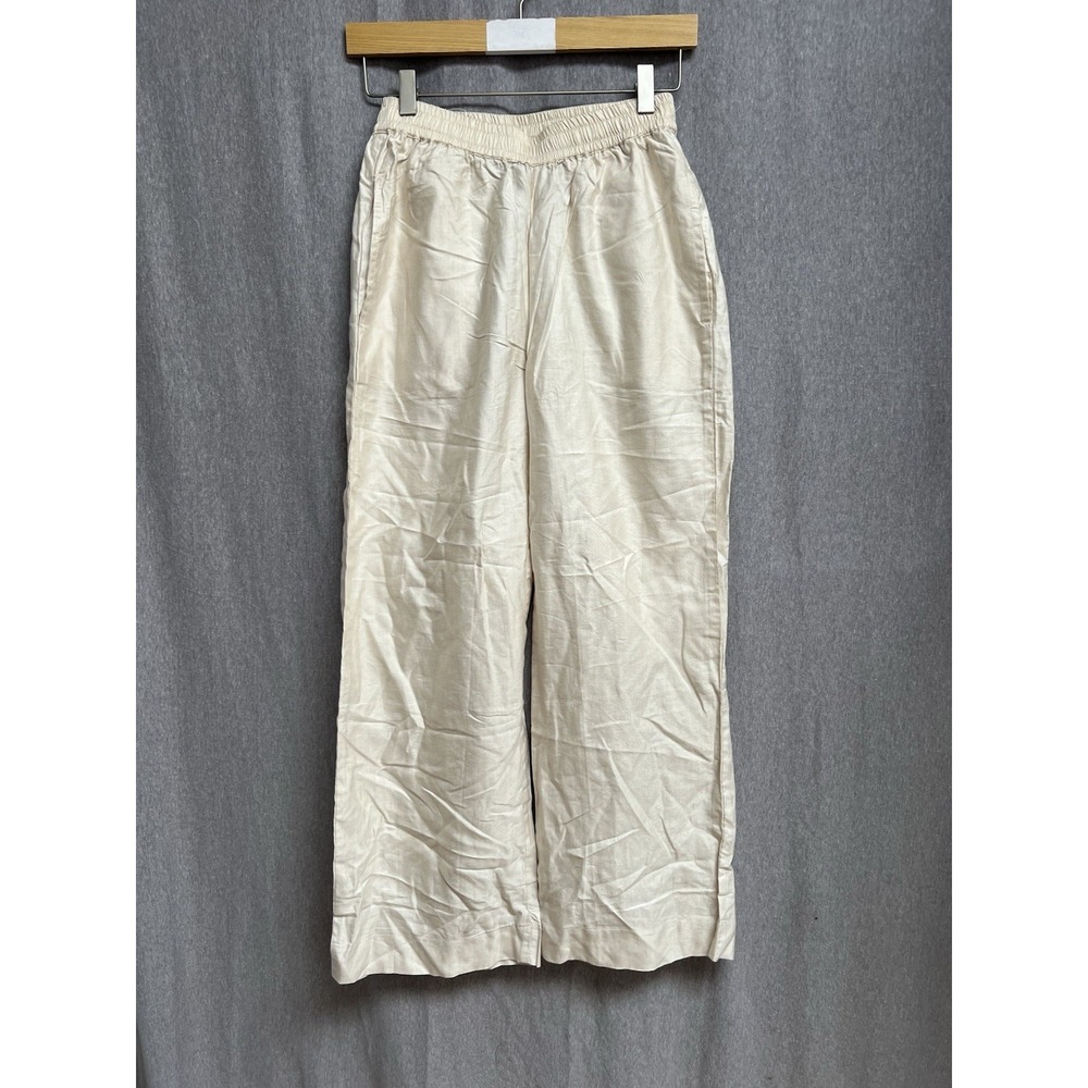 NWT Fabindia SILK BLEND PALAZZO IJAR Dress PANTS WIDE LEG Cream Sz XS